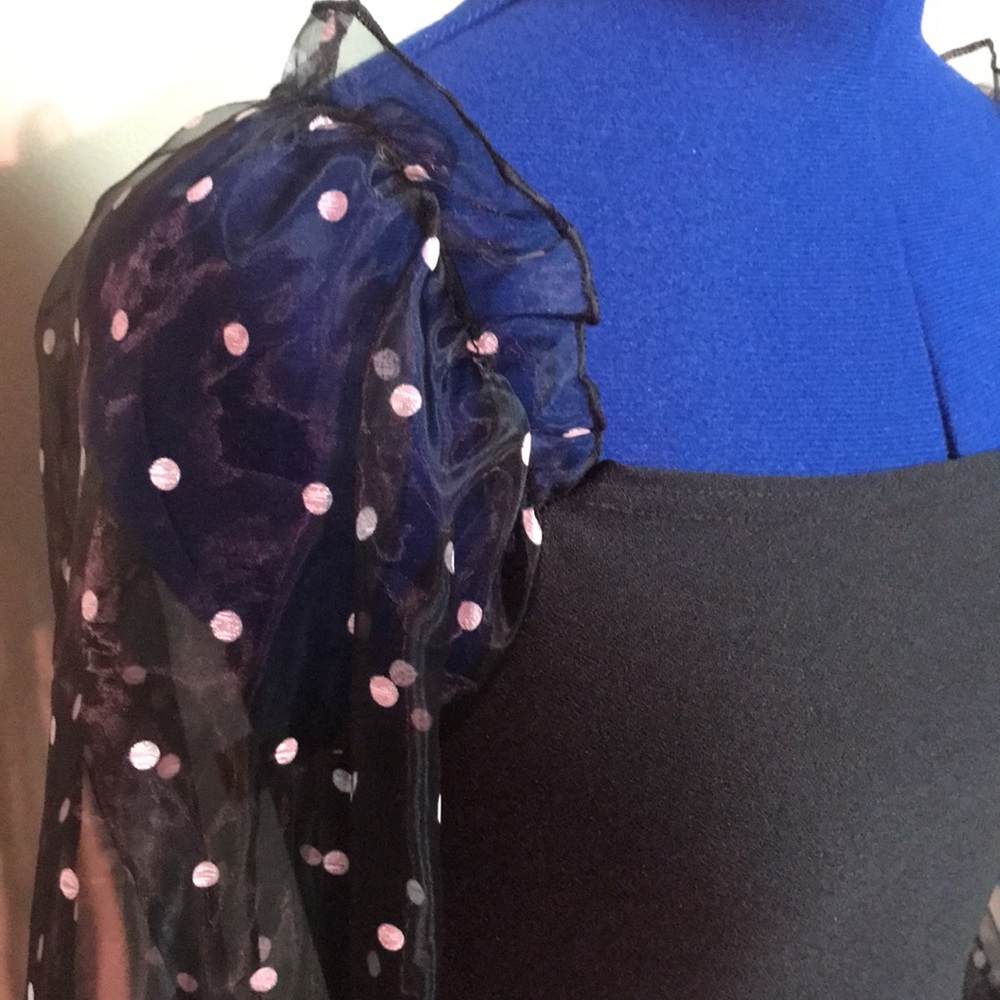 BooHoo Tall Polka Dot Organza Sleeve Romper - Picture 2 of 8